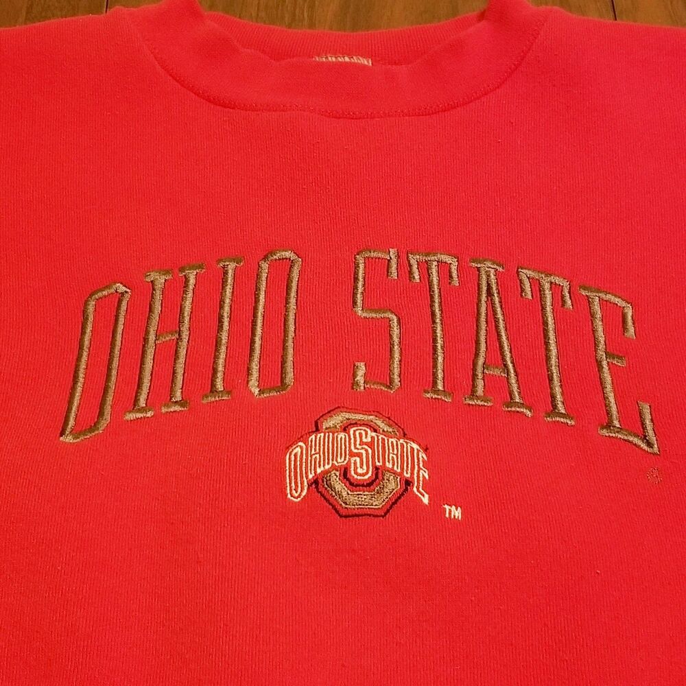 Ohio State Sweatshirt Men Size XXL Vintage USA Made Logo 7 Red Buckeyes Football